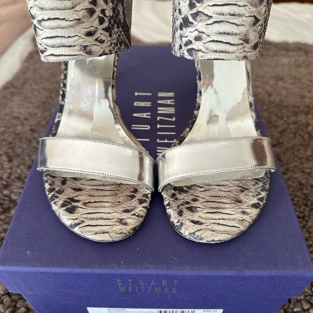 Stuart Weitzman “Myslide” Stamped Python Sandals - image 1